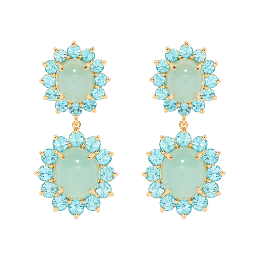 Georgie Drop Earrings in Aqua