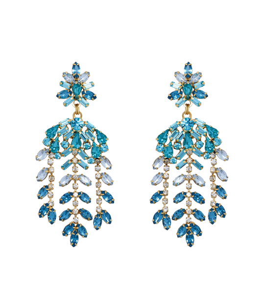 Elena Statement Earrings in Blue
